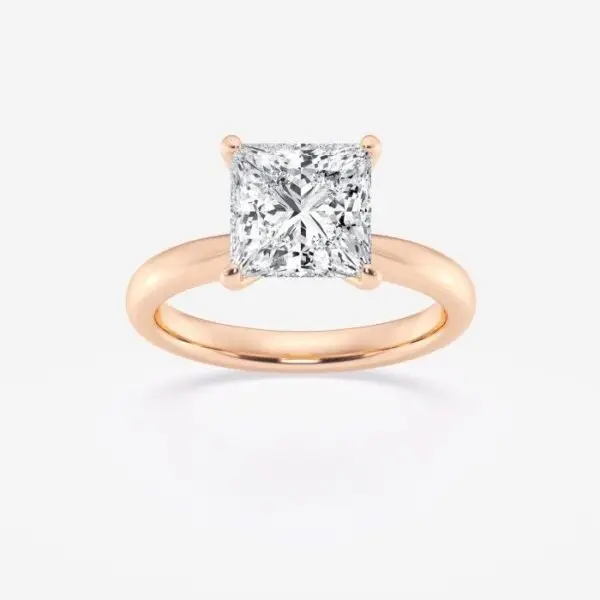 IGI cert 2.5 tcw Round Lab Grown Diamond Ring. W/hidden halo 18k W/Y Gold. - Image 3