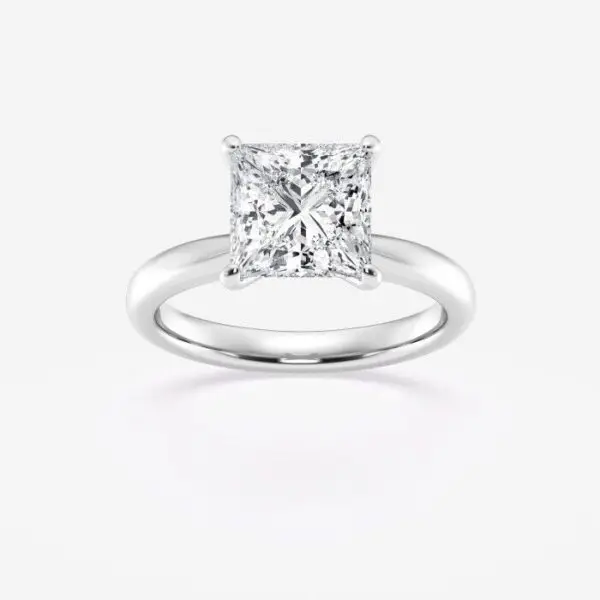 IGI cert 2.5 tcw Round Lab Grown Diamond Ring. W/hidden halo 18k W/Y Gold.